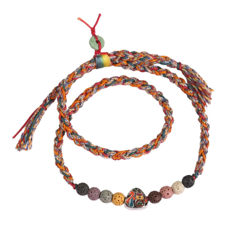 Bracelet tressé unisexe avec personnage de Lava Rock Fu