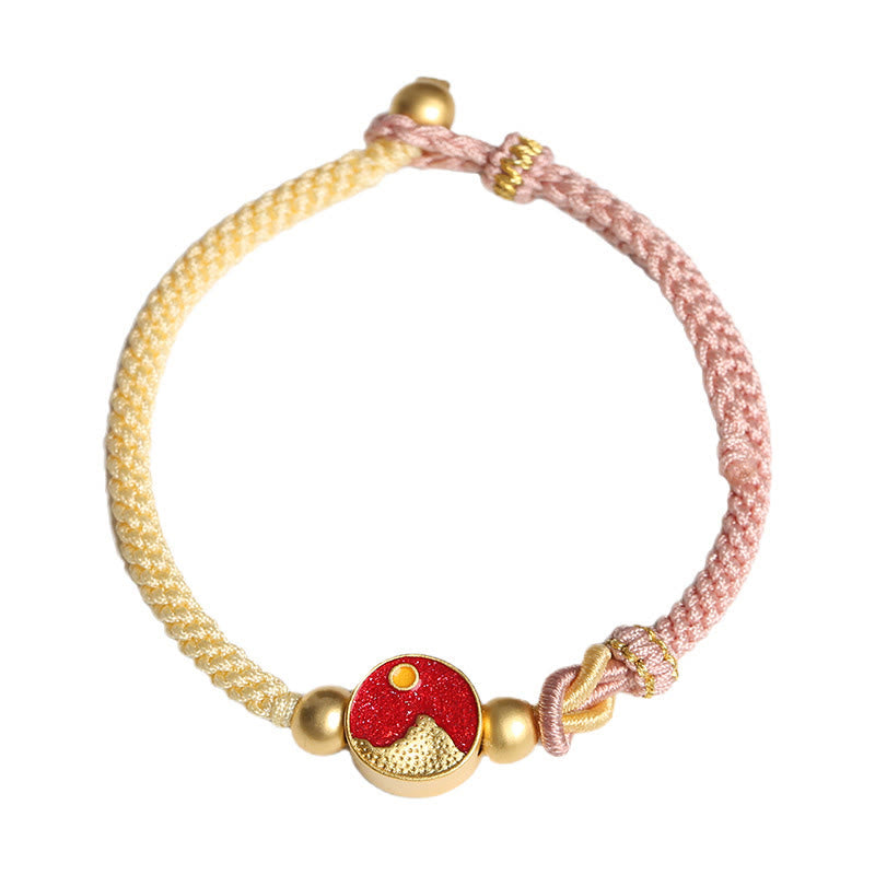 Bracelet spirituel unisexe en fil de cuivre montagne et mer