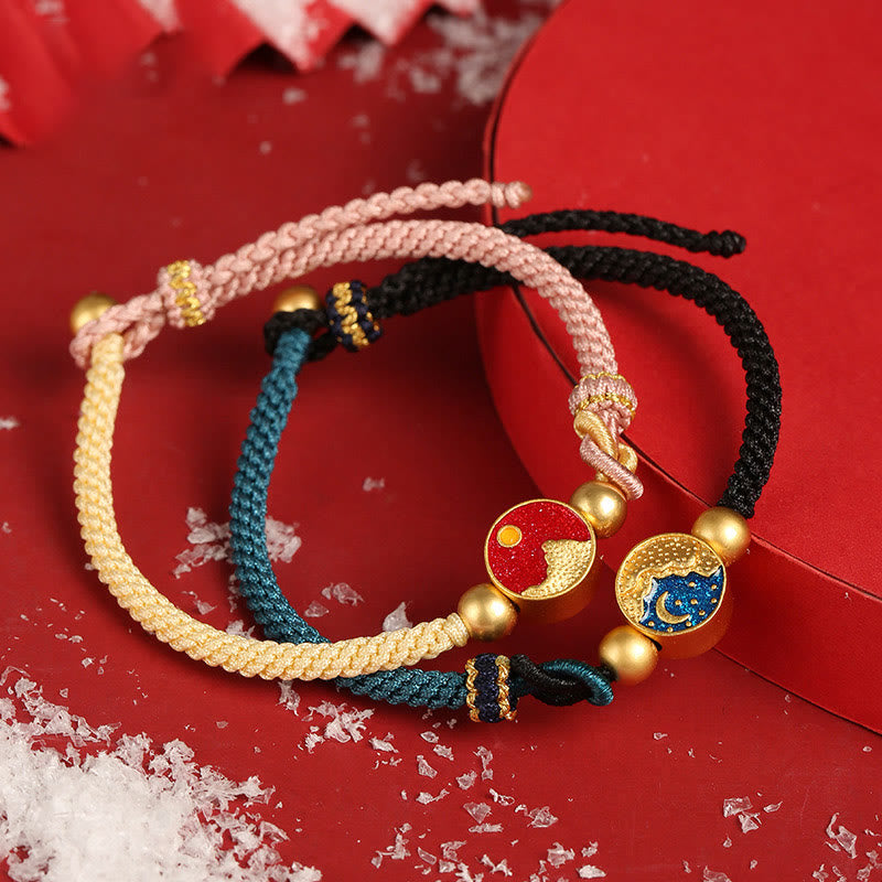 Bracelet spirituel unisexe en fil de cuivre montagne et mer