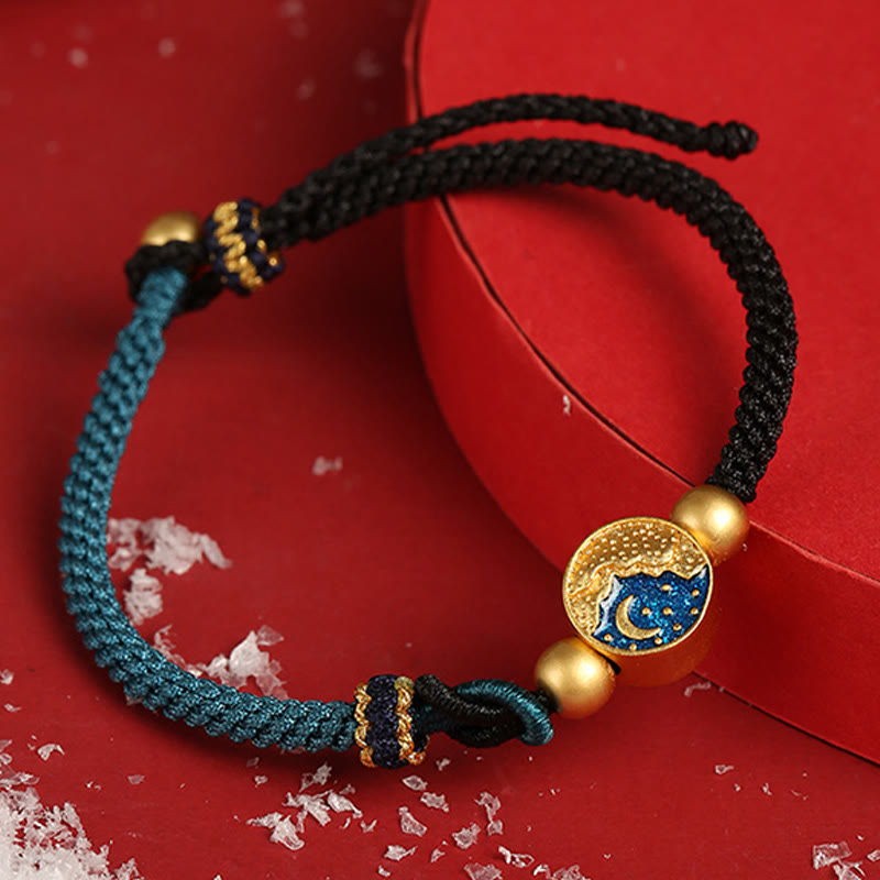 Bracelet spirituel unisexe en fil de cuivre montagne et mer