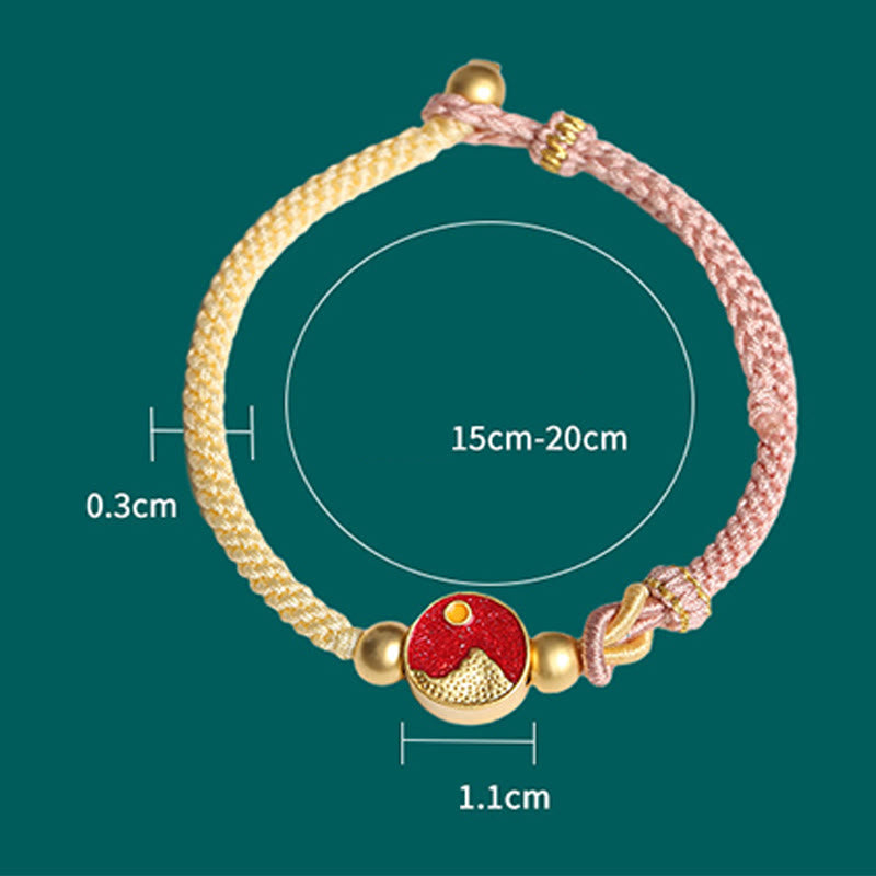 Bracelet spirituel unisexe en fil de cuivre montagne et mer