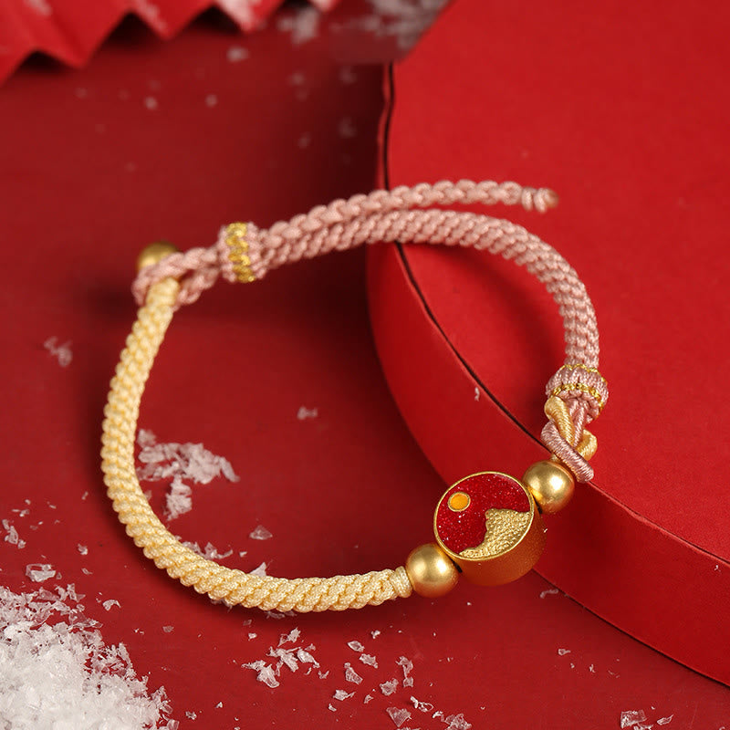 Bracelet spirituel unisexe en fil de cuivre montagne et mer