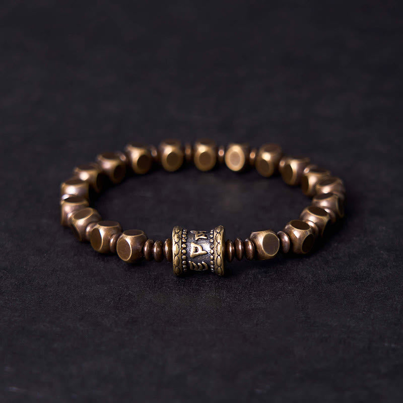 Bracelet unisexe Om Mani Padme Hum en laiton Focus