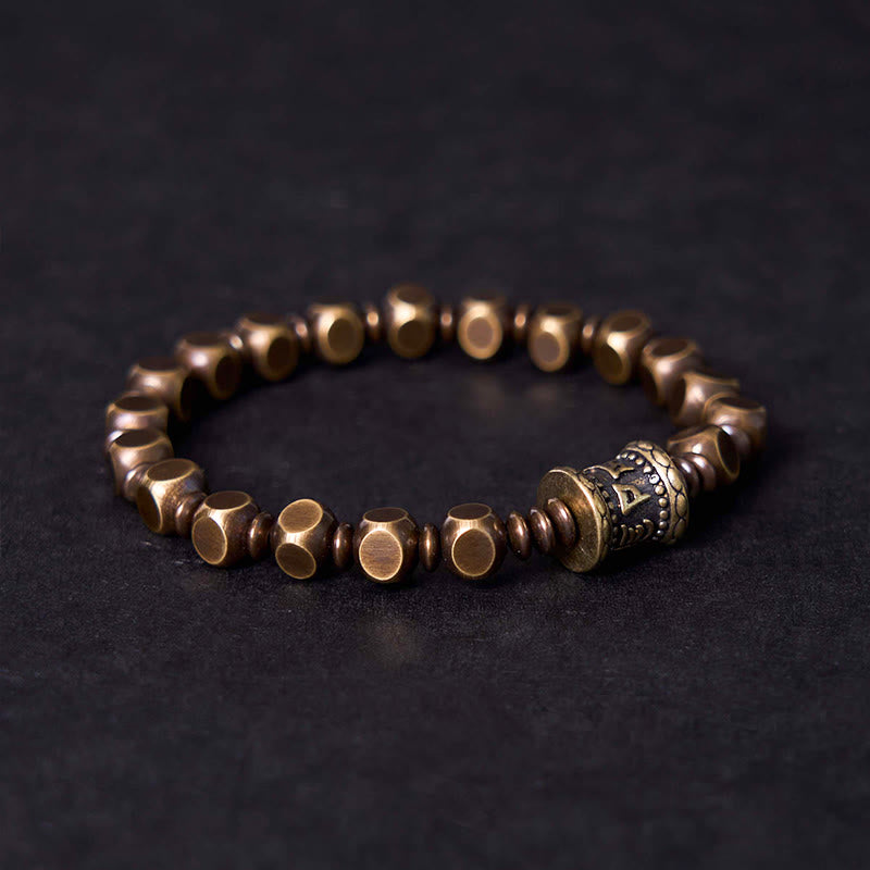Bracelet unisexe Om Mani Padme Hum en laiton Focus