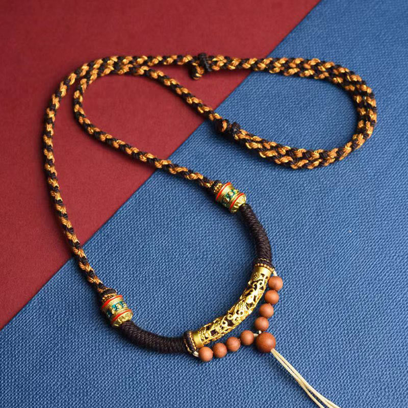 Collier unisexe Om Mani Padme Hum, cordon de prière tibétain de 78 cm