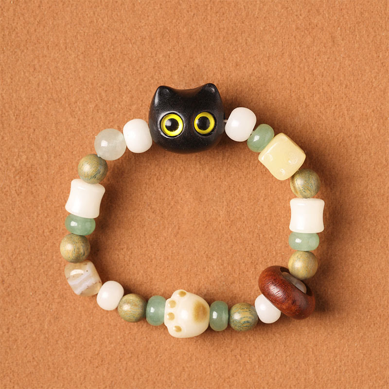 Bracelet unisexe Peace avec graines de Bodhi, bois de santal vert et aventurine verte
