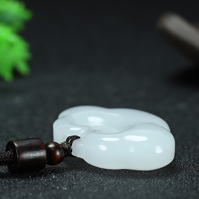 Collier unisexe en jade Tianshan avec cadenas chinois