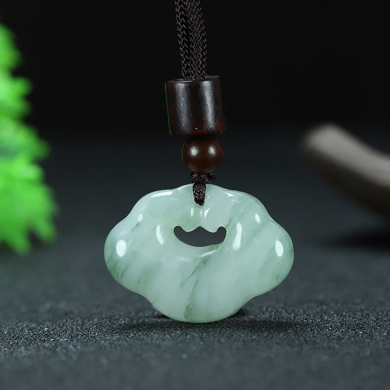 Collier unisexe en jade Tianshan avec cadenas chinois