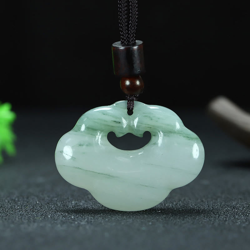 Collier unisexe en jade Tianshan avec cadenas chinois