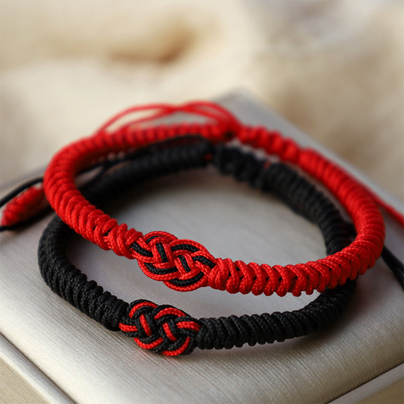 Bracelet de protection unisexe tibétain en fil rouge pour la chance
