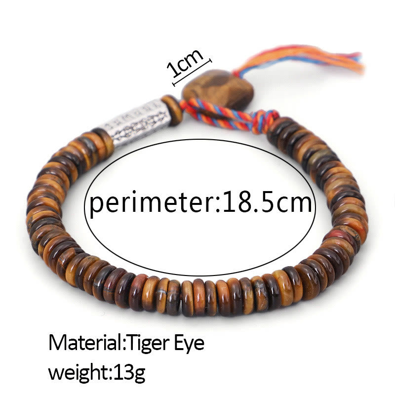 Bracelet unisexe œil de tigre avec pouvoir de protection Om Mani Padme Hum