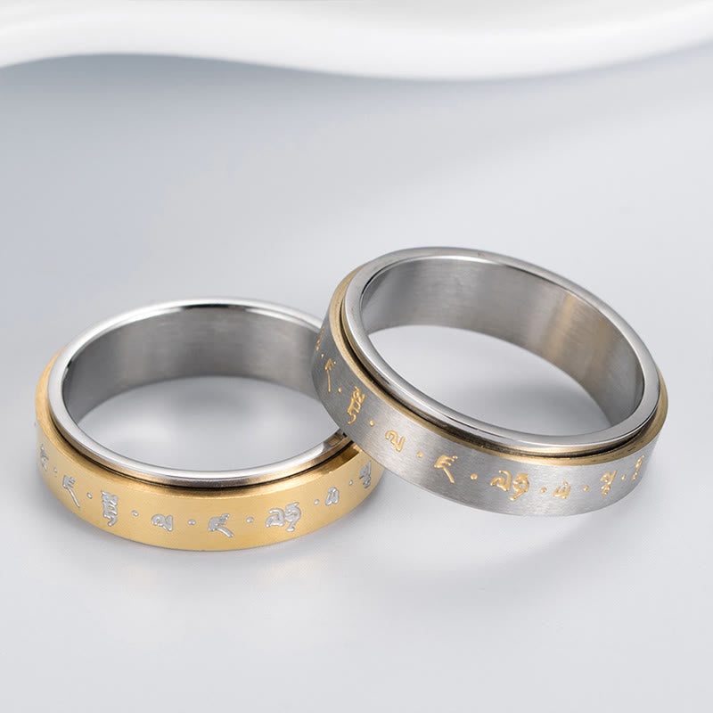 Bague rotative unisexe en acier titane US8 pour l'équilibre