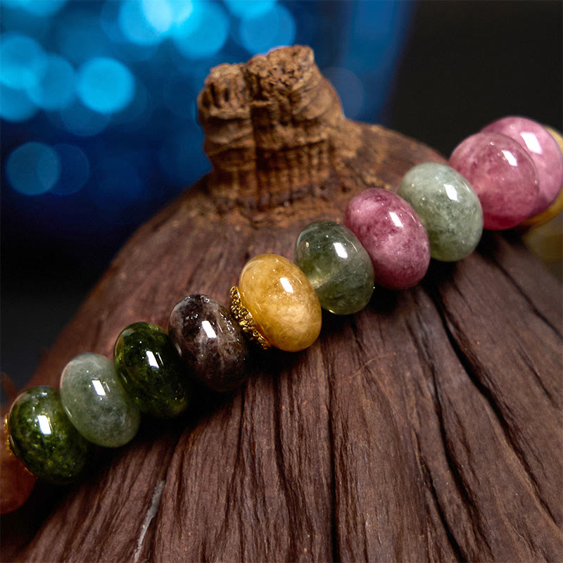 Bracelet unisexe en jade tourmaline Safe & Well Love 14-16 cm