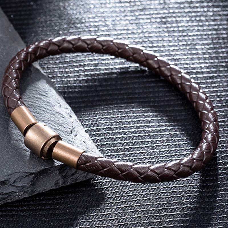 Bracelet porte-bonheur unisexe vintage en corde rouge, corde en cuir de 4 à 5 mm
