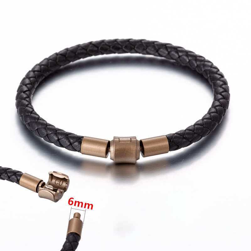 Bracelet porte-bonheur unisexe vintage en corde rouge, corde en cuir de 4 à 5 mm