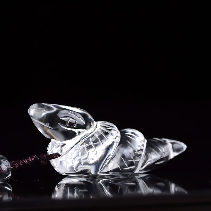 Collier unisexe de protection du zodiaque chinois en cristal blanc