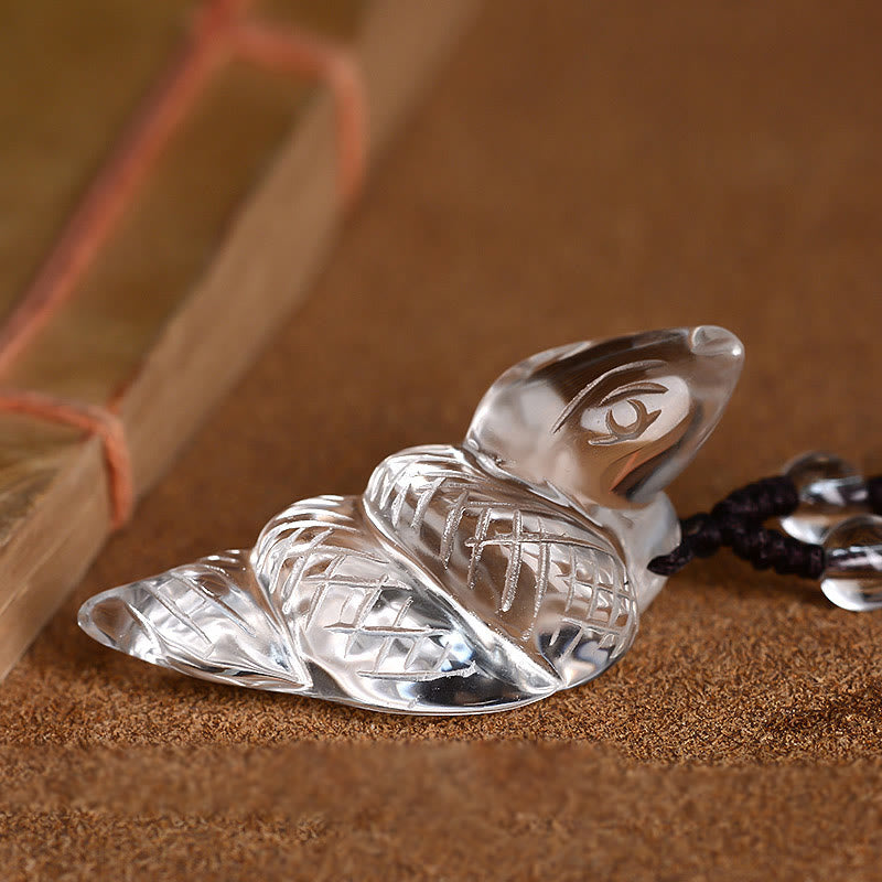 Collier unisexe de protection du zodiaque chinois en cristal blanc