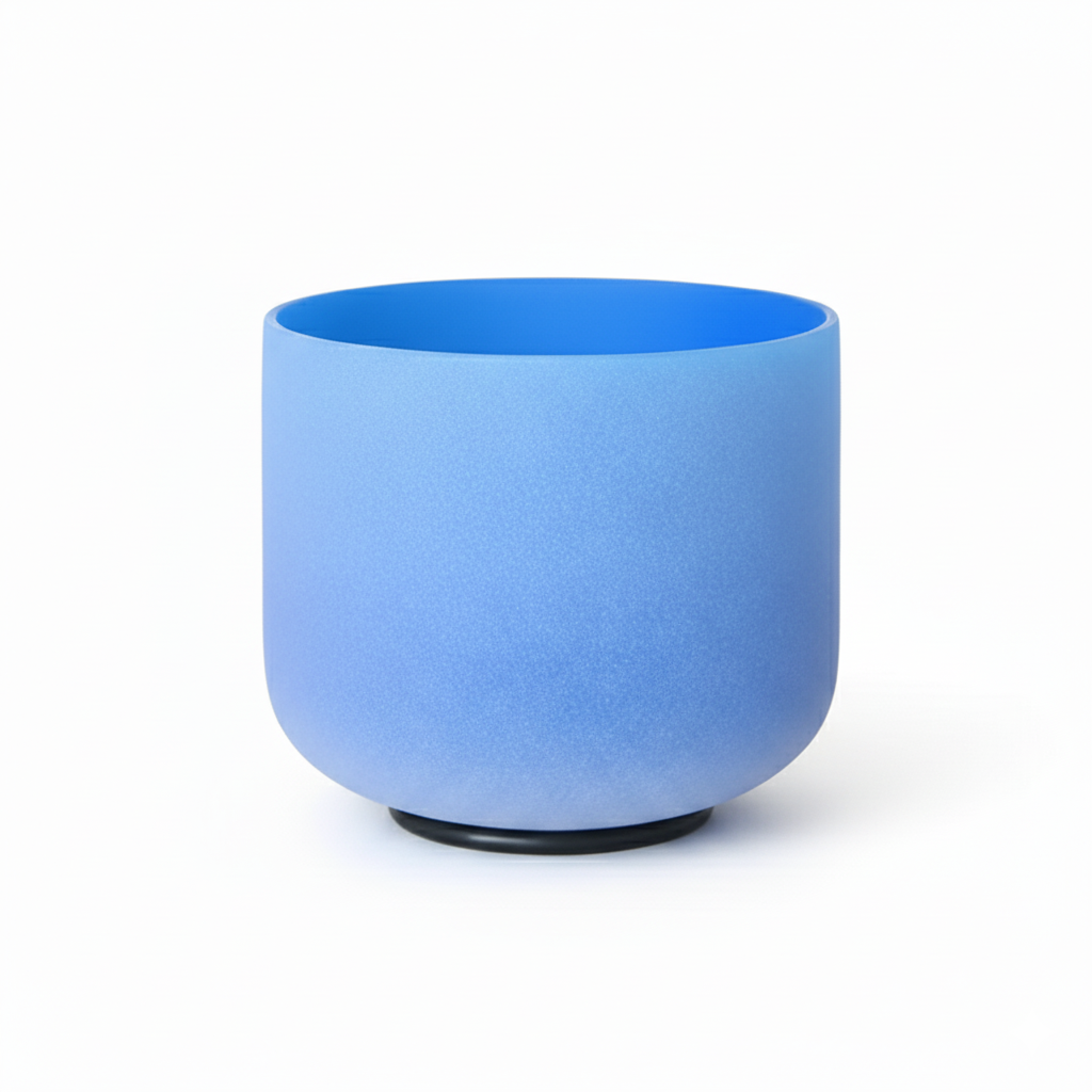 Bol chantant en cristal bleu pour le chakra de la gorge pour dormir - note G