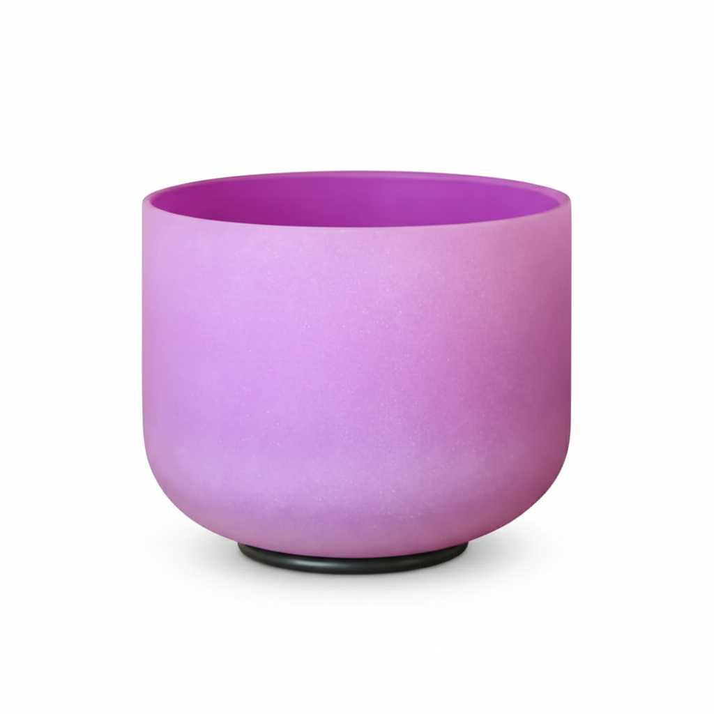 Bol chantant en cristal de chakra de la couronne de note B de couleur violette