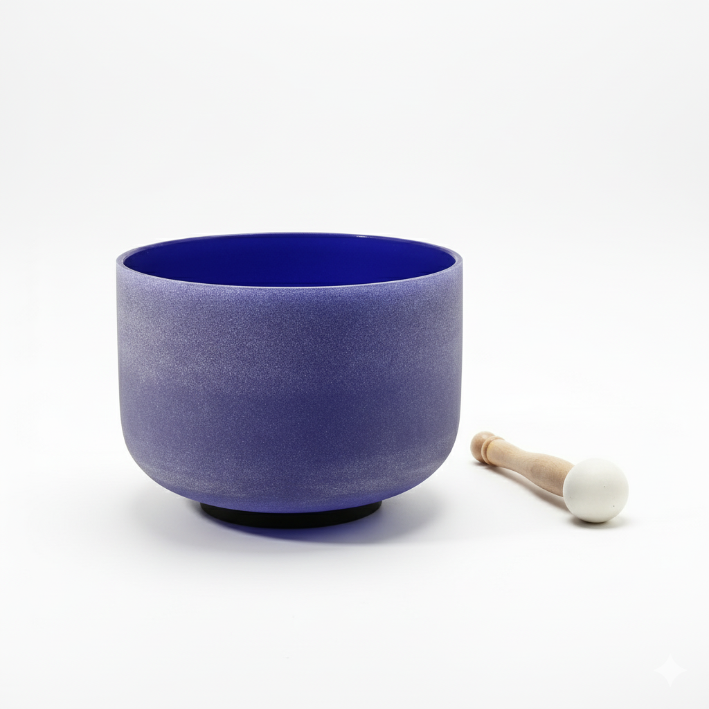 Bol chantant en cristal pour le chakra du troisième œil - Un bol sonore pour la guérison - Indigo