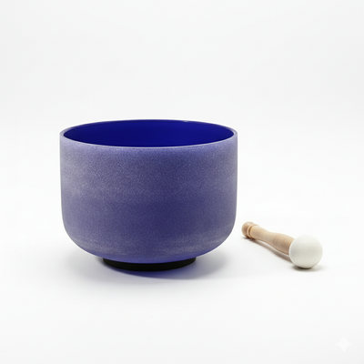 Bol chantant en cristal pour le chakra du troisième œil - Un bol sonore pour la guérison - Indigo