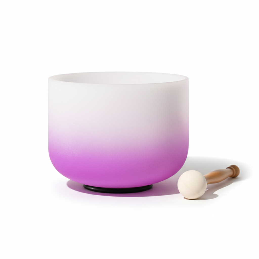 Bol chantant en cristal - Bol de méditation note B du chakra de la couronne