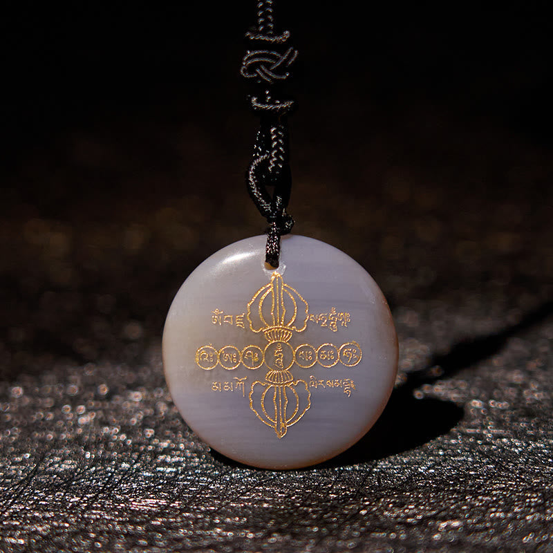 Collier d'obsidienne Vajra Dorje pour l'épanouissement spirituel