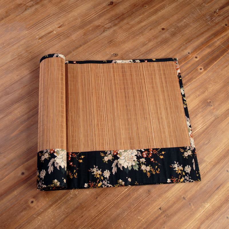Dessous de verre vintage en bambou 35 x 100 cm | Dessous de verre pivoine
