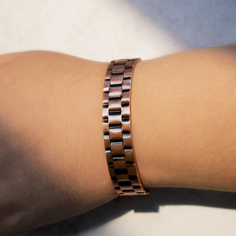 Bracelet manchette vintage en cuivre | Bracelet spirituel
