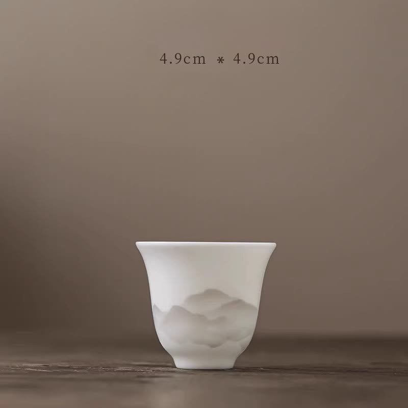 Ensemble de tasses à thé Gaiwan en porcelaine peinte à l'encre vintage pour la méditation
