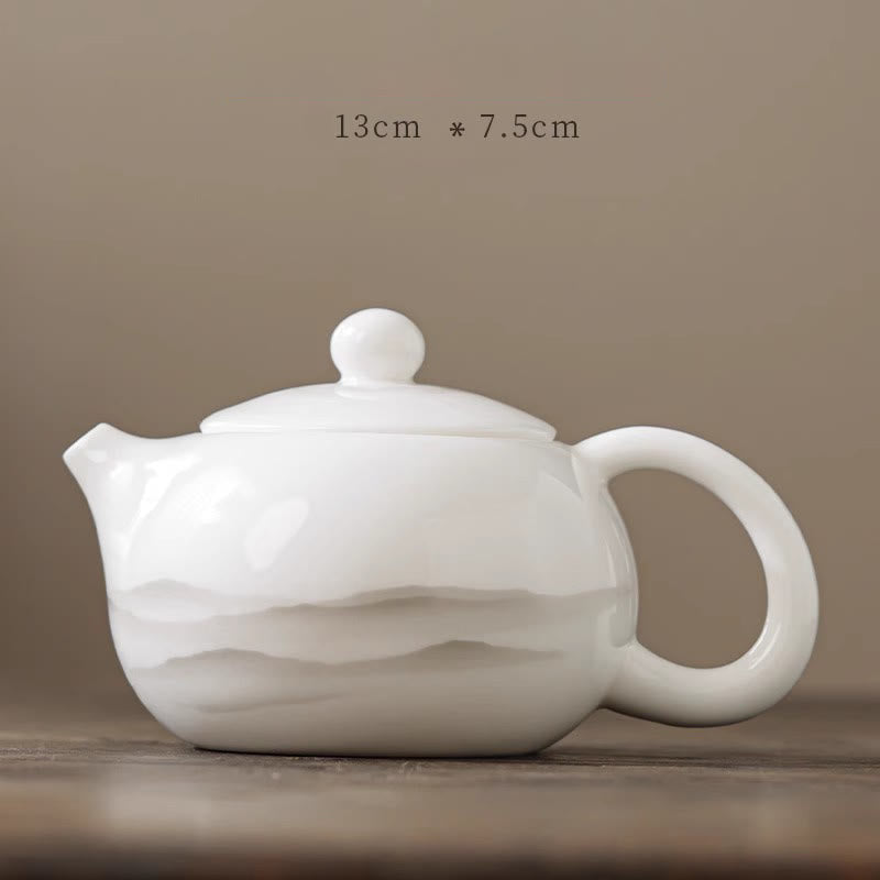 Ensemble de tasses à thé Gaiwan en porcelaine peinte à l'encre vintage pour la méditation