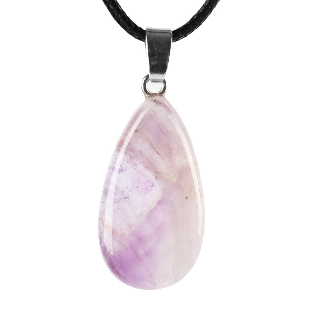 Waterdrop Amethyst Crystal Pendant for Calming & Clarity