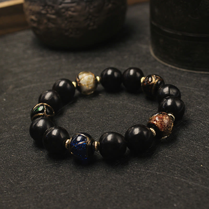 Bracelet de richesse spirituelle en verre Liuli de 14 mm, parfum de savon occidental