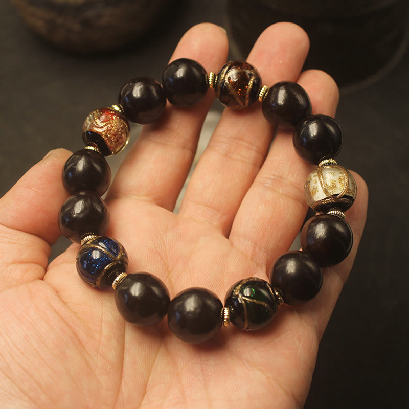 Bracelet de richesse spirituelle en verre Liuli de 14 mm, parfum de savon occidental