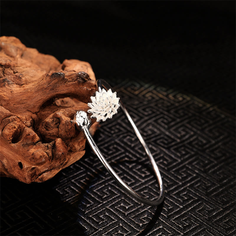 Bracelet Lotus en cuivre blanc | Bracelet d'illumination
