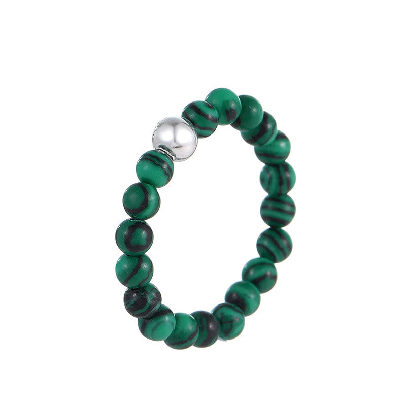 Bague de bénédiction en jade blanc et onyx noir