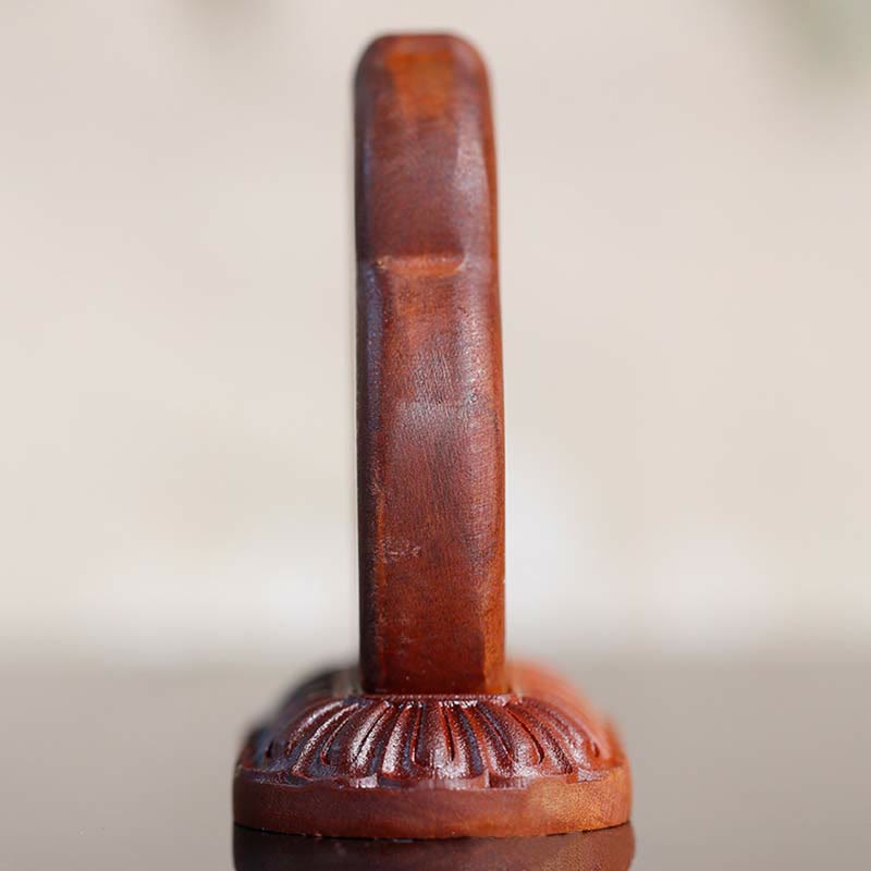 Statue de Bouddha Vajrasattva gravée sur bois 7x7,5 cm Compassion