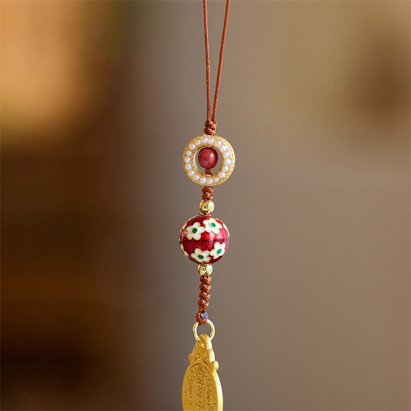 Porte-clés spirituel Wu Lou Copper Gourd Fu Character