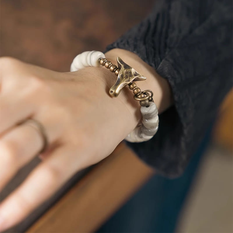 Bracelet d'équilibre en cuivre et os de yak pour la protection spirituelle