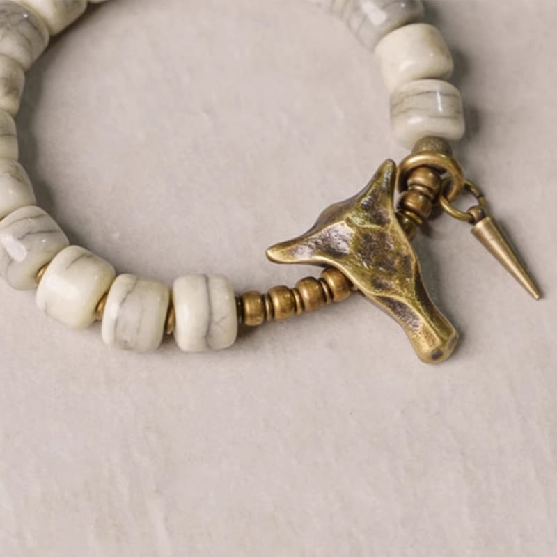 Bracelet d'équilibre en cuivre et os de yak pour la protection spirituelle