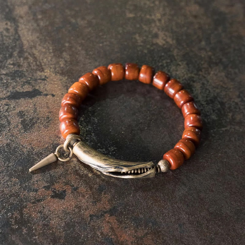 Bracelet spirituel en cuivre et os de yak 14-17,5 cm