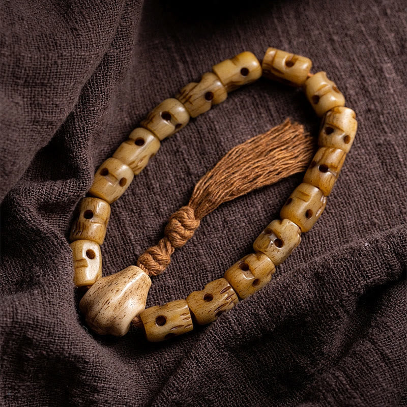 Bracelet spirituel en os de yak | Protection et équilibre énergétique