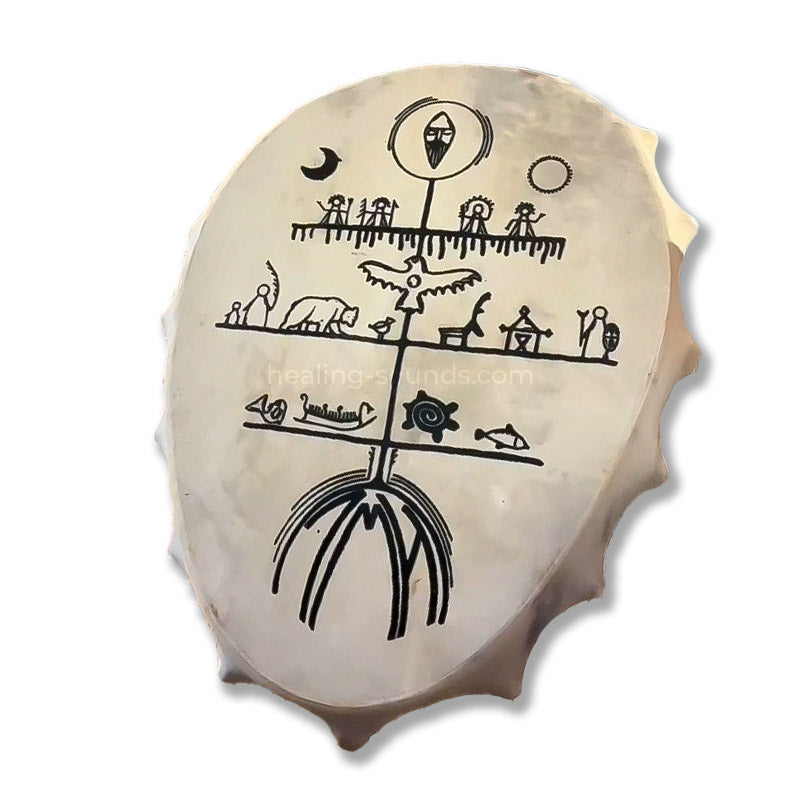 Tambour chamanique sibérien Yakut, instrument artisanal