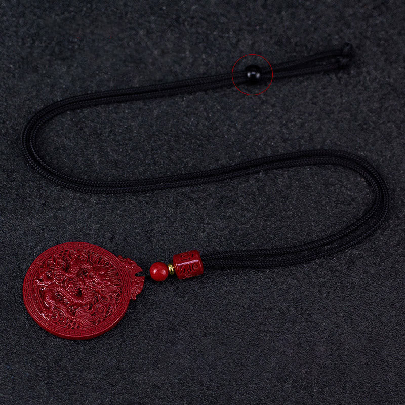 Collier pendentif de protection en cinabre de l'année du dragon