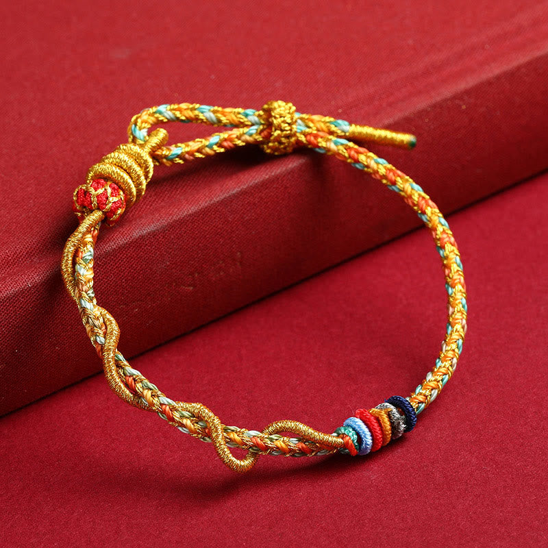 Bracelet de protection en fil jaune Année du Serpent