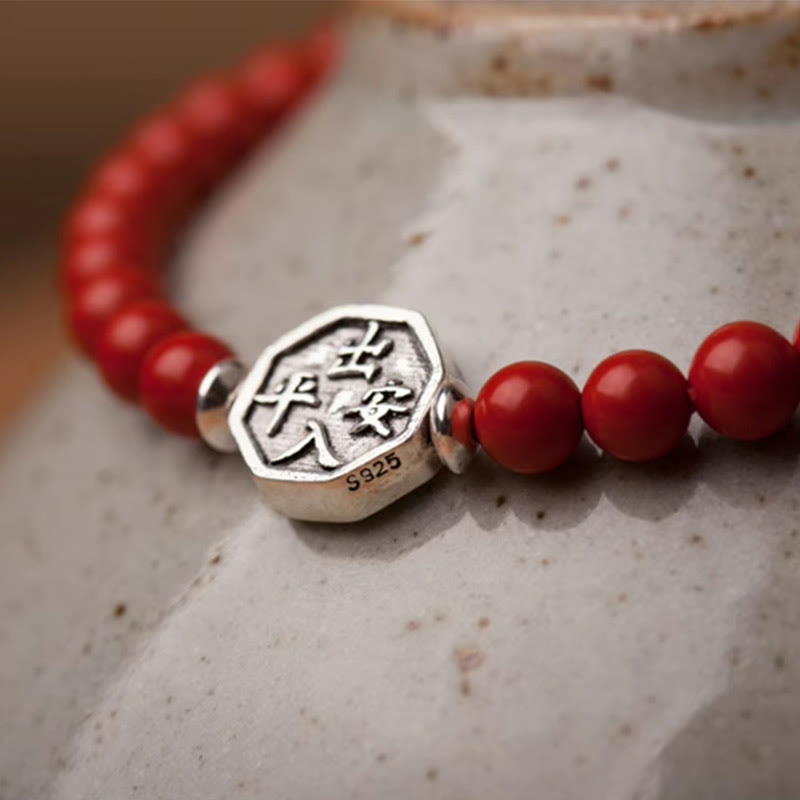 Bracelet Concentration Yin Yang Cinabre Corde 6mm