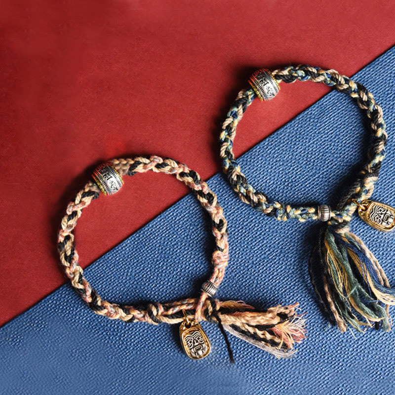 Bracelet en cordon Om Mani Padme Hum, déesse de la richesse, Zakiram