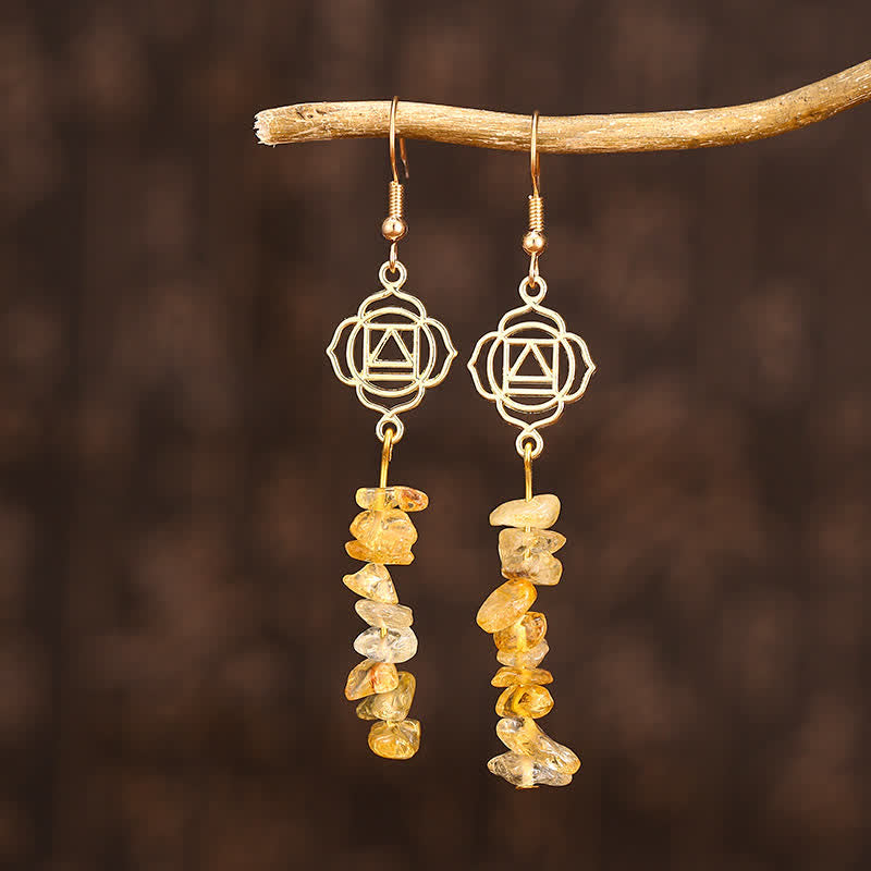 Boucles d'oreilles Zen Cairn Citrine Confidence pour la guérison