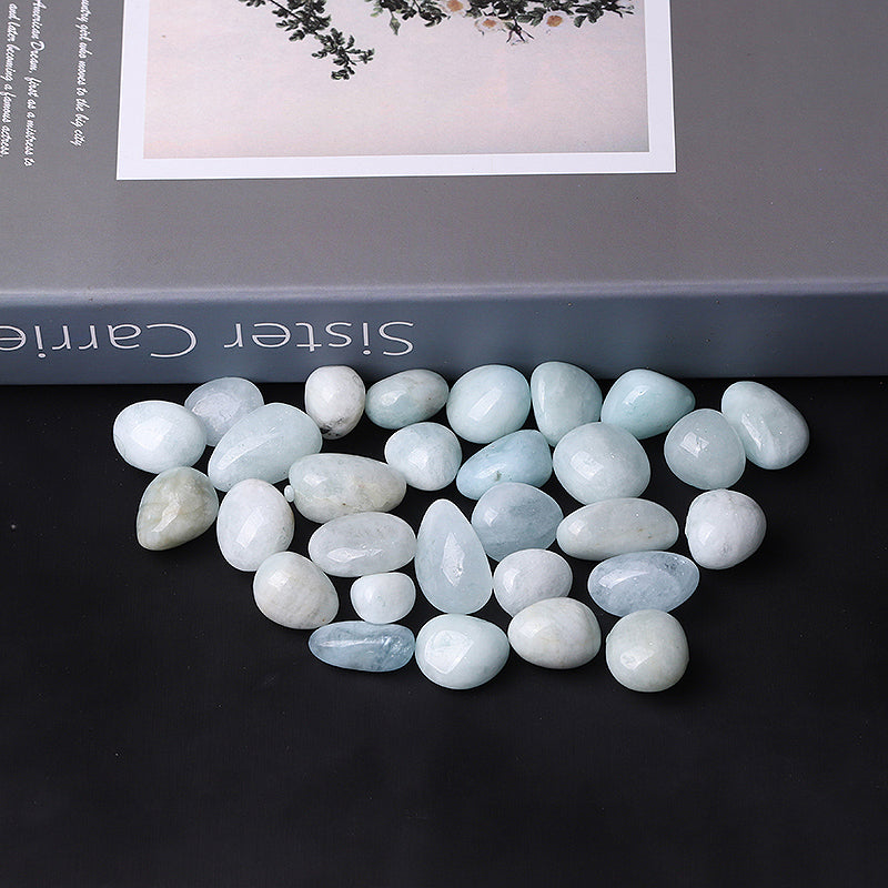 0.25kg Aquamarine Tumbled Stones for Healing Balance