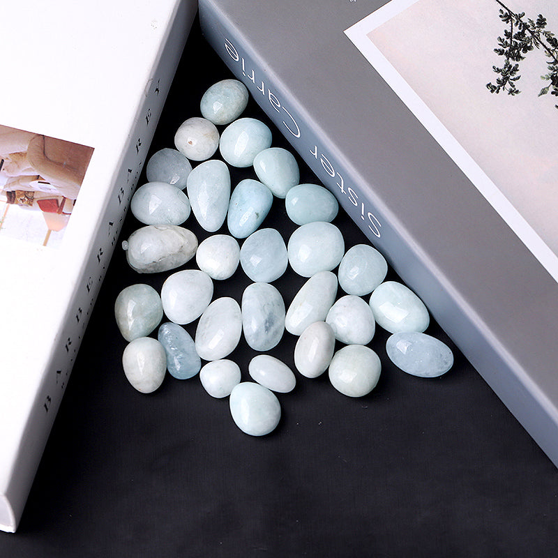 0.25kg Aquamarine Tumbled Stones for Healing Balance